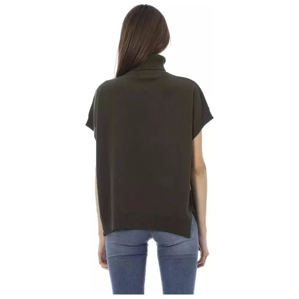 Baldinini Trend Green Wool Women Sweater Baldinini Trend Dark Slate Gray