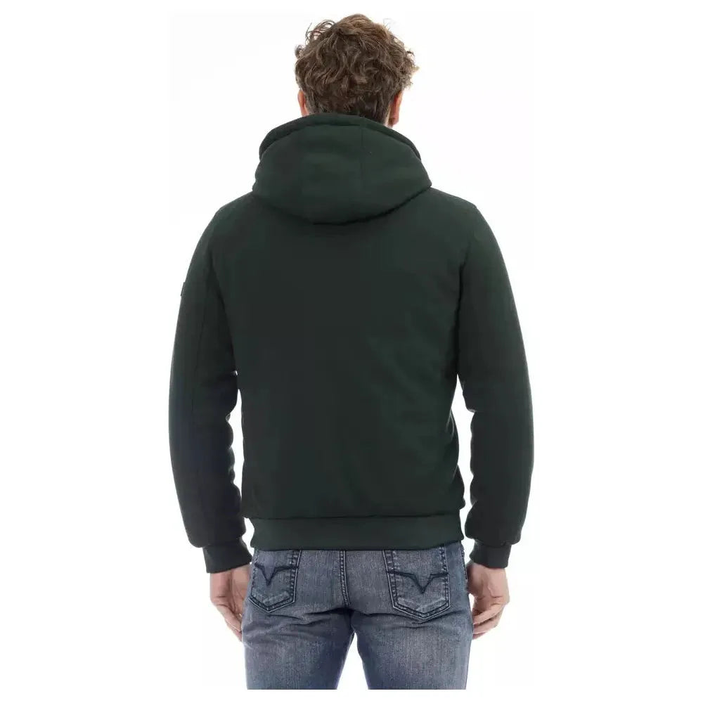Baldinini Trend Green Polyester Men Jacket Baldinini Trend Dark Slate Gray