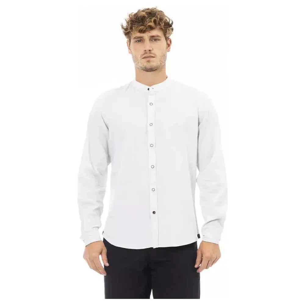 Baldinini Trend White Linen Men Shirt Baldinini Trend Antique White
