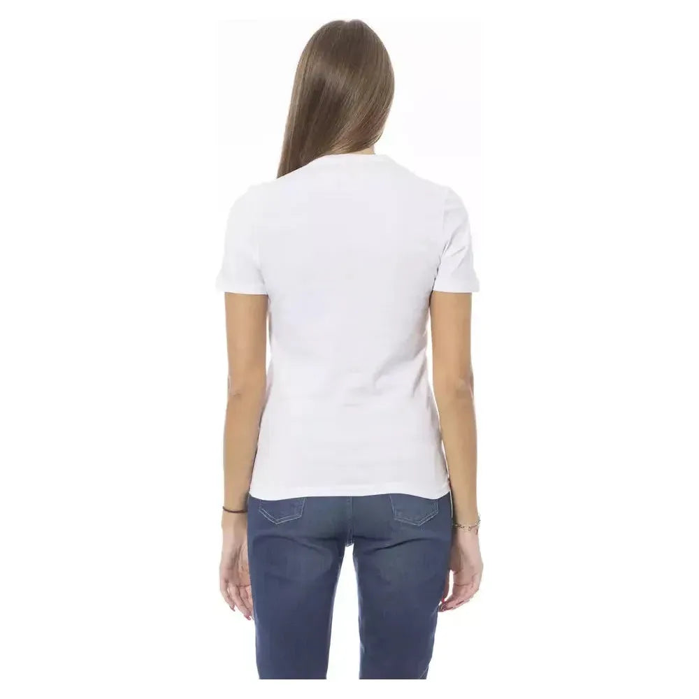 Baldinini Trend White Cotton Women T-Shirt Baldinini Trend Dark Slate Gray