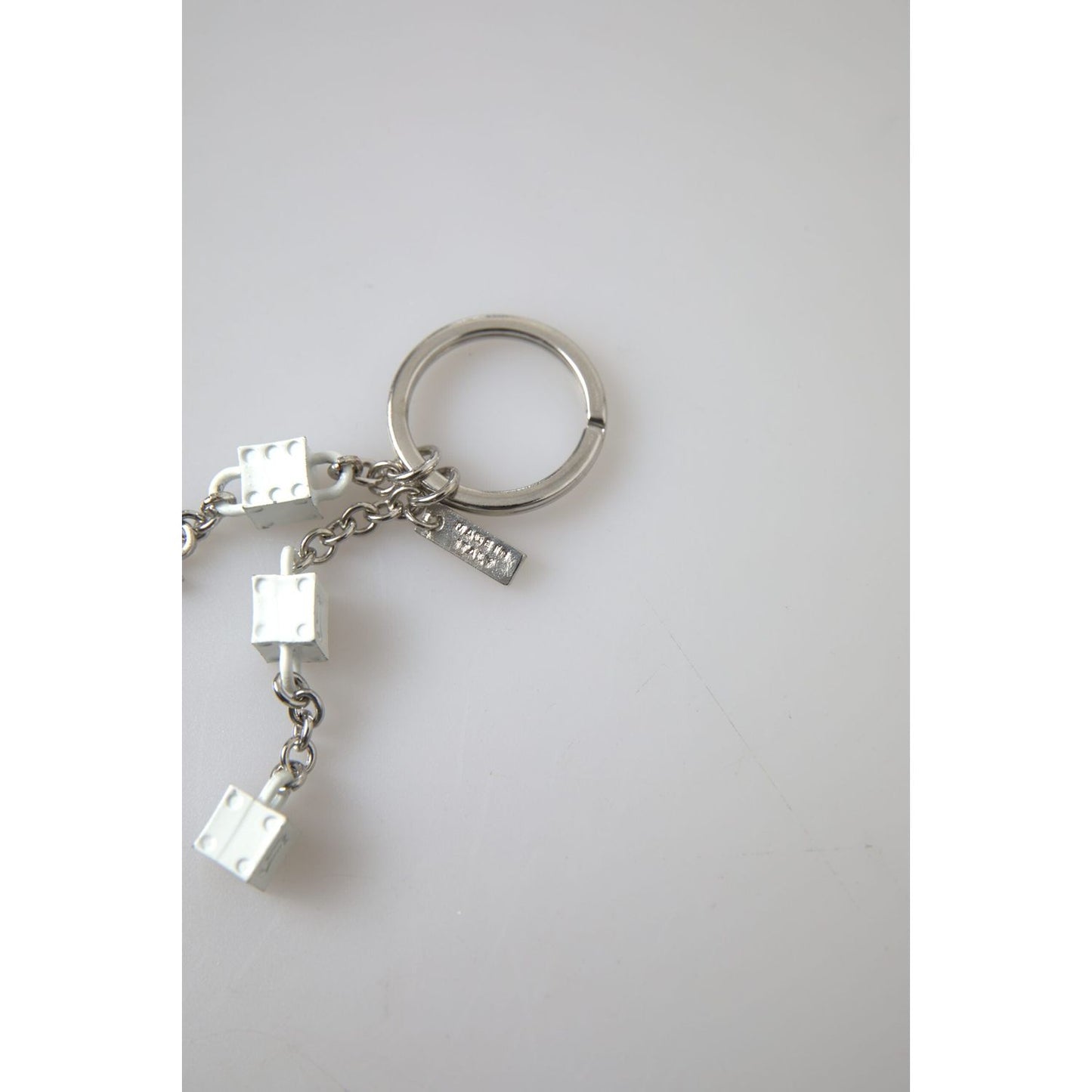 Dolce & Gabbana Silver Brass Logo Charm Keychain Dolce & Gabbana Gray