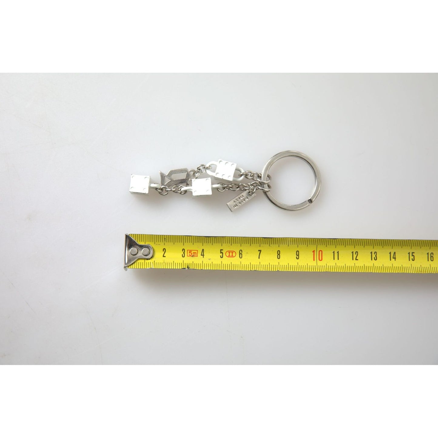 Dolce & Gabbana Silver Brass Logo Charm Keychain Dolce & Gabbana Light Gray