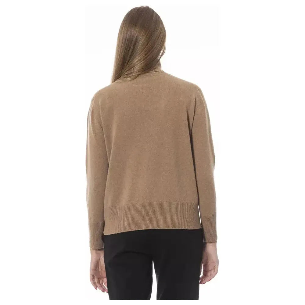 Baldinini Trend Beige Wool Women Sweater Baldinini Trend Dim Gray