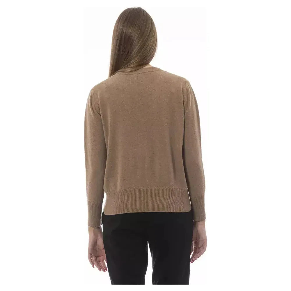 Baldinini Trend Beige Wool Women Sweater Baldinini Trend Dim Gray