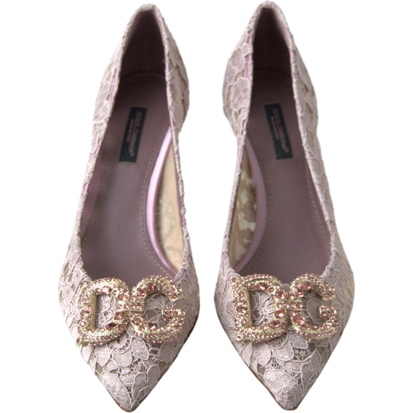 Dolce & Gabbana Elegant Pink Crystal Embellished Heels Dolce & Gabbana Dim Gray