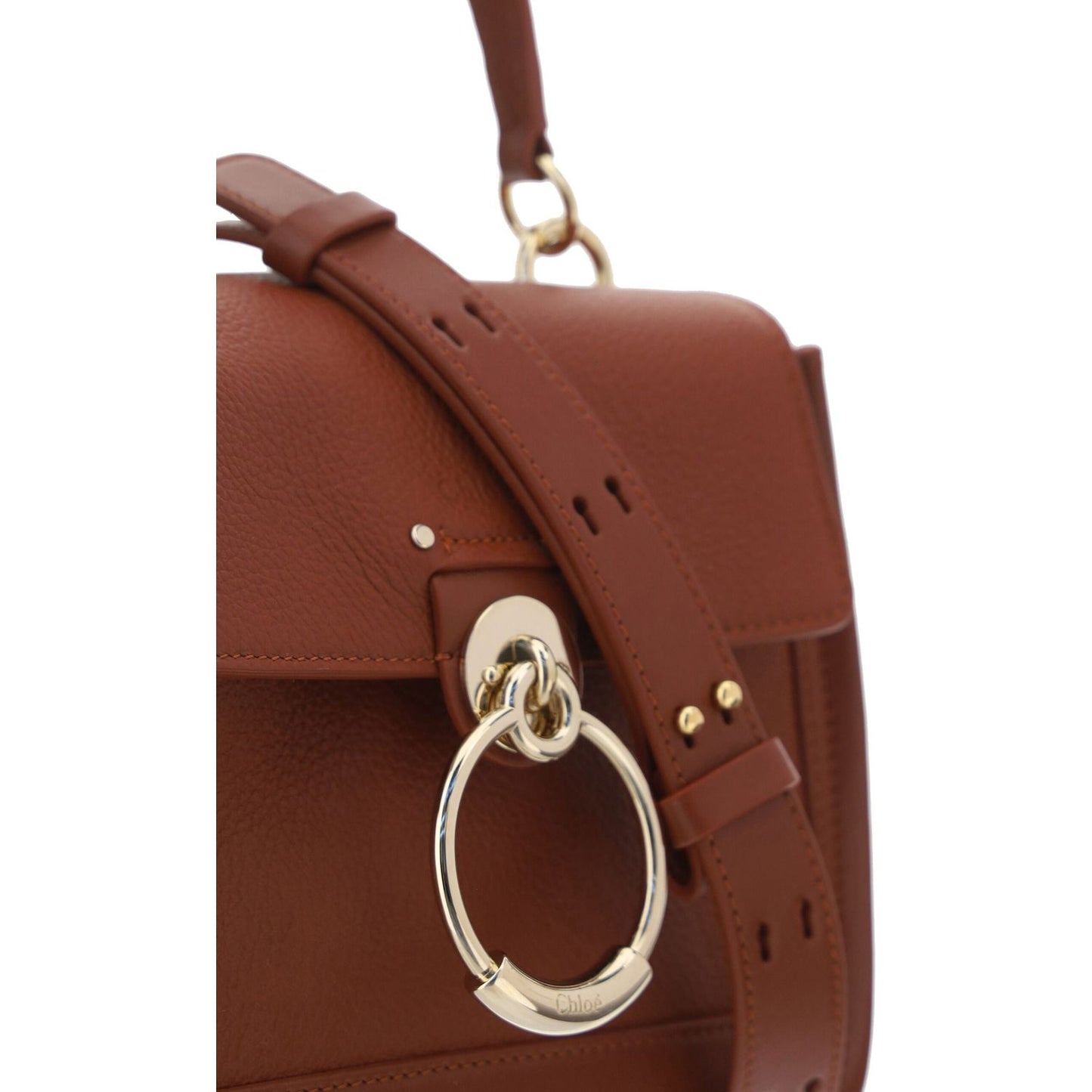 Chloé Elegant Sepia Brown Calfskin Shoulder Handbag Chloé Saddle Brown