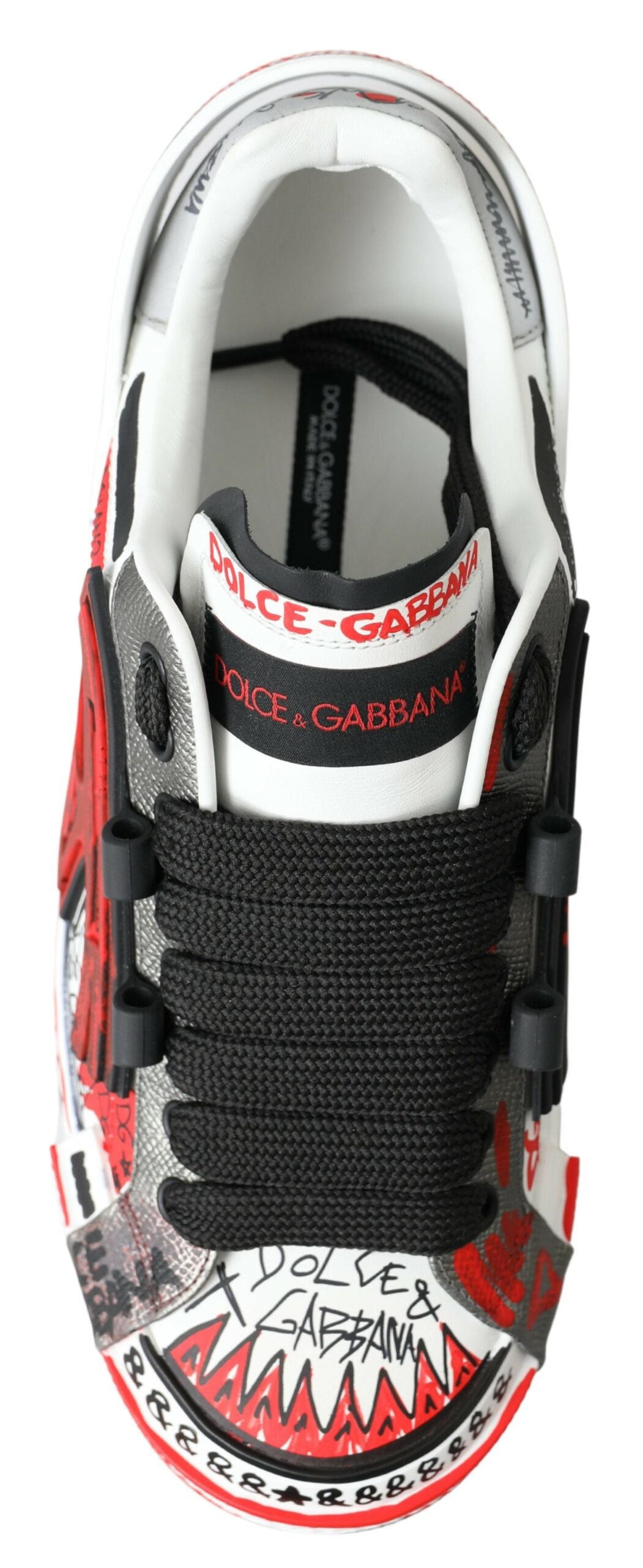 Dolce & Gabbana Multicolor Hand-Painted Leather Sneakers Dolce & Gabbana Dark Slate Gray