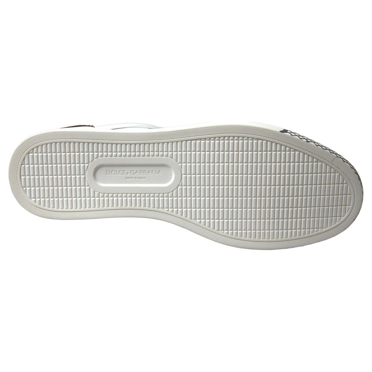 Dolce & Gabbana Sleek White Leather Casual Sneakers Dolce & Gabbana Gray
