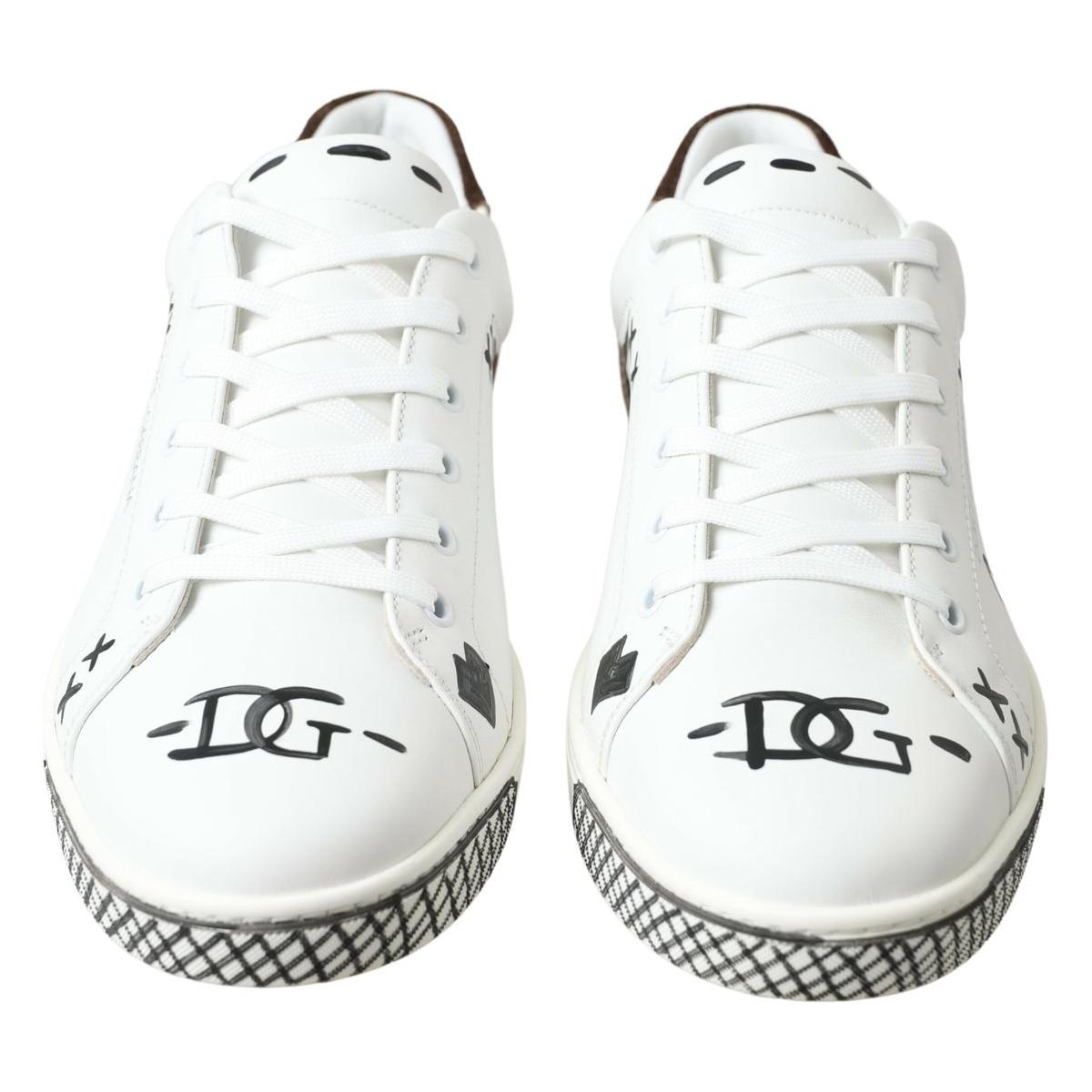 Dolce & Gabbana Sleek White Leather Casual Sneakers Dolce & Gabbana Lavender