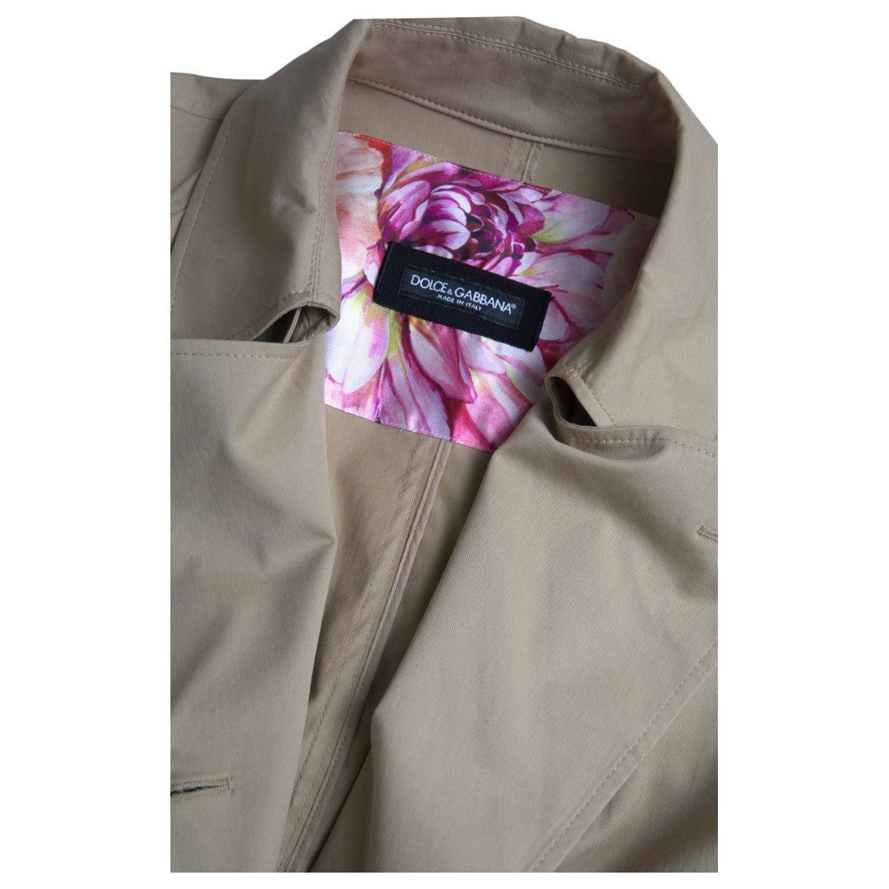 Dolce & Gabbana Elegant Double Breasted Trench Coat Dolce & Gabbana Slate Gray