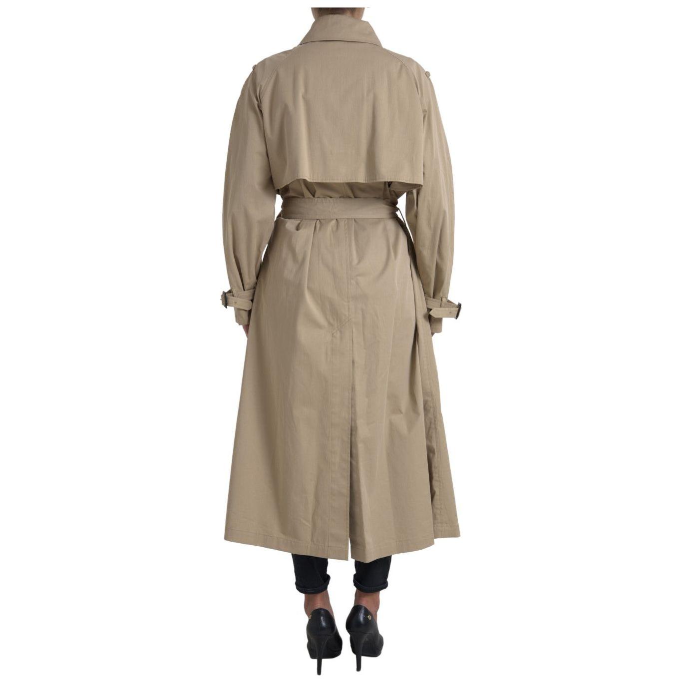 Dolce & Gabbana Elegant Double Breasted Trench Coat Dolce & Gabbana Rosy Brown