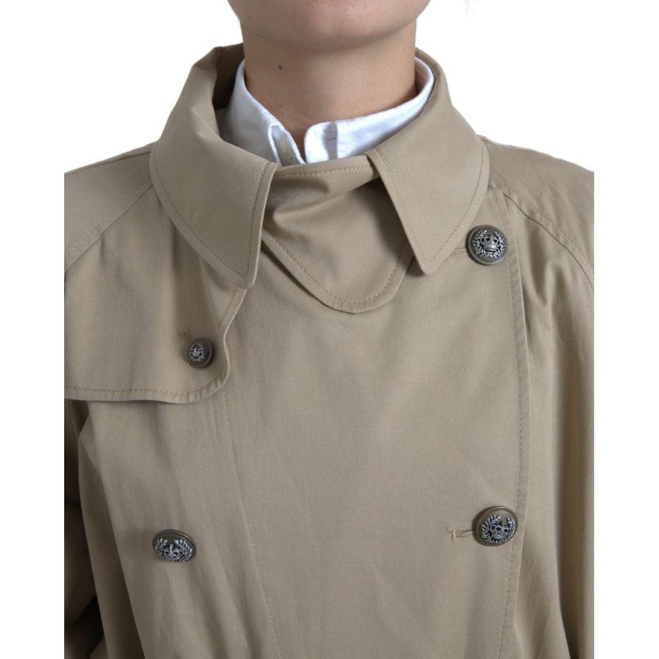 Dolce & Gabbana Elegant Double Breasted Trench Coat Dolce & Gabbana Slate Gray