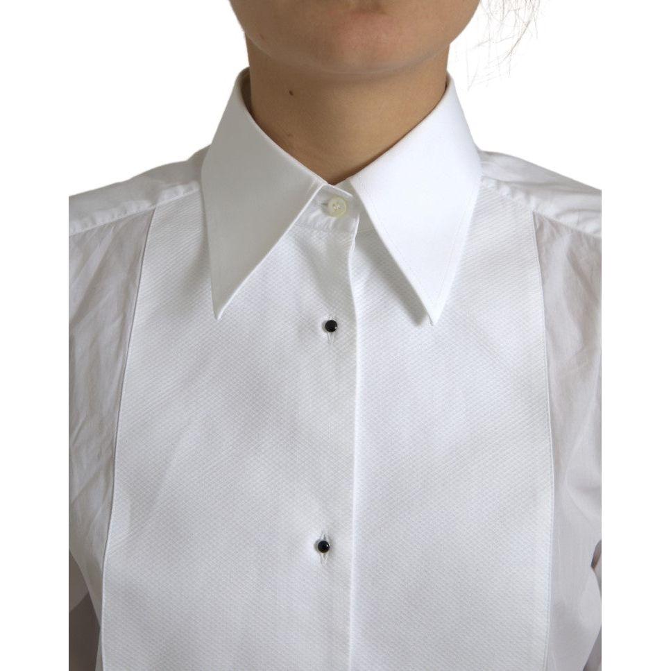 Dolce & Gabbana Elegant White Cotton Poplin Dress Shirt Dolce & Gabbana Gray