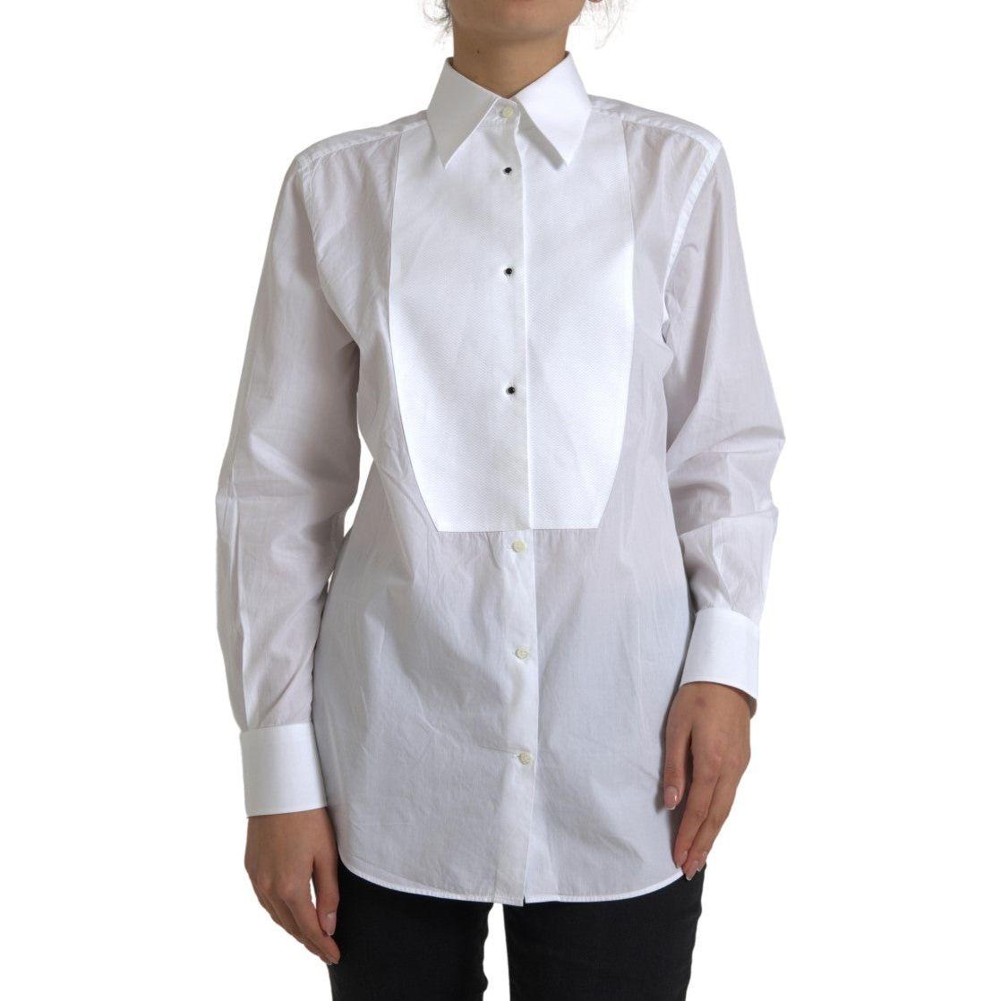 Dolce & Gabbana Elegant White Cotton Poplin Dress Shirt Dolce & Gabbana Gray