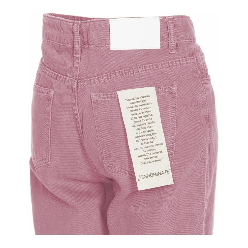 Hinnominate Chic Pink Raw Cut Bottom Jeans Hinnominate Rosy Brown