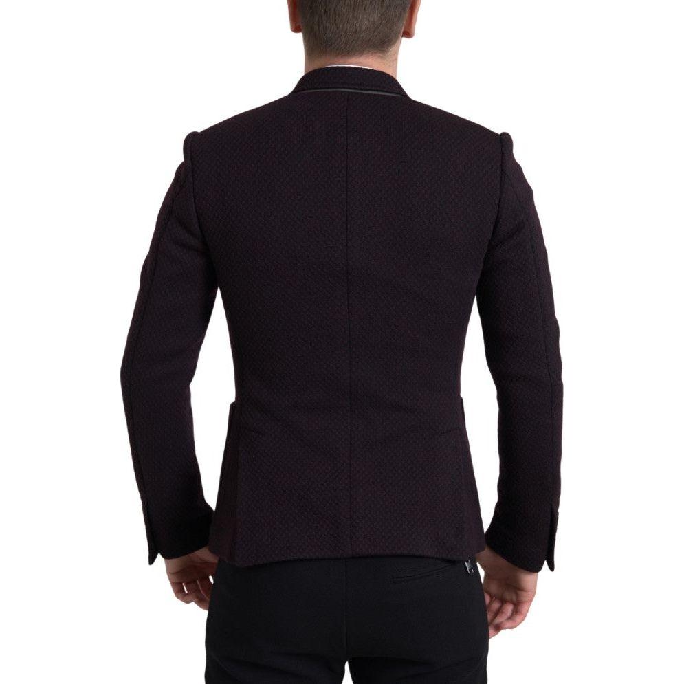 Dolce & Gabbana Elegant Purple Double Breasted Wool Blazer Dolce & Gabbana Black