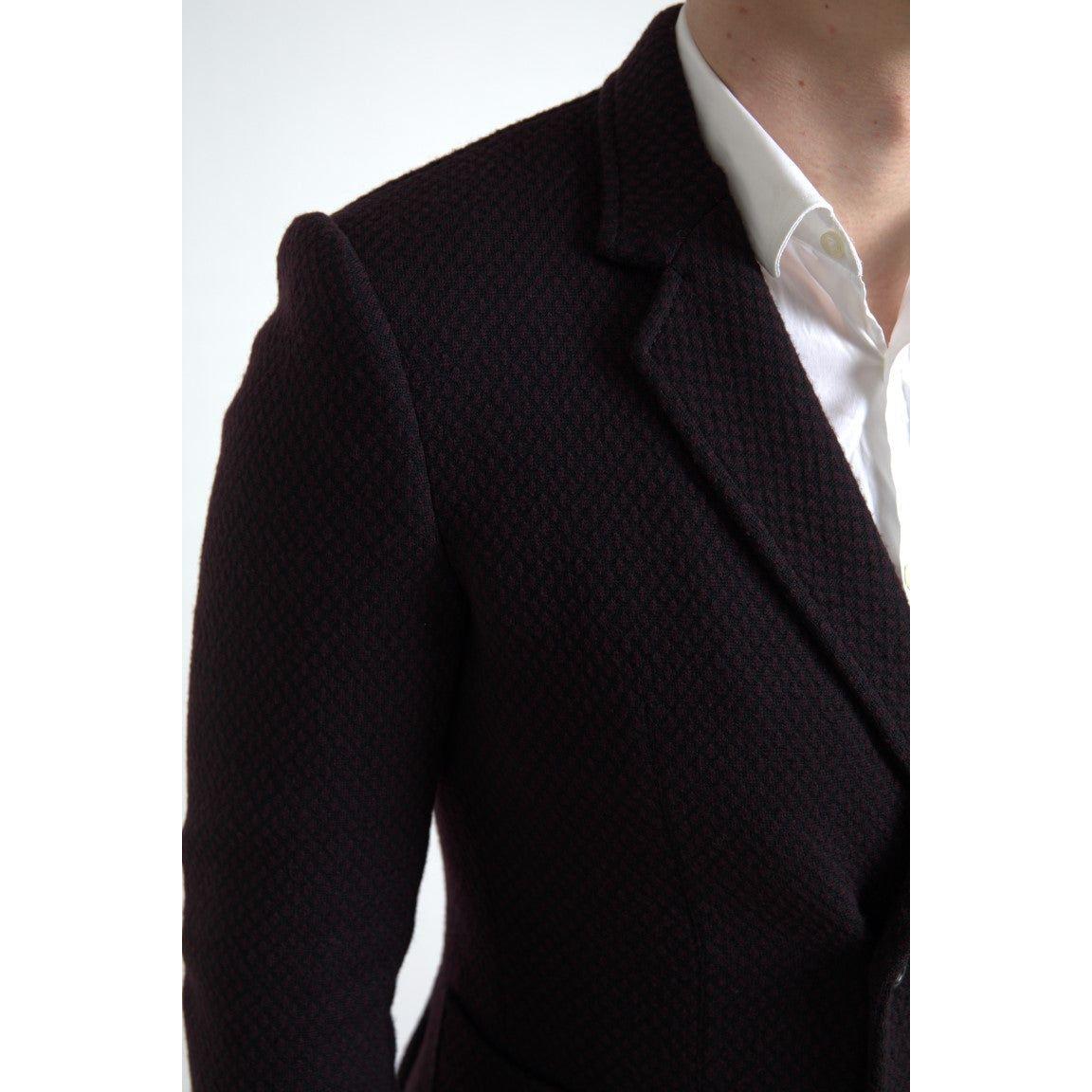 Dolce & Gabbana Elegant Purple Double Breasted Wool Blazer Dolce & Gabbana Light Gray