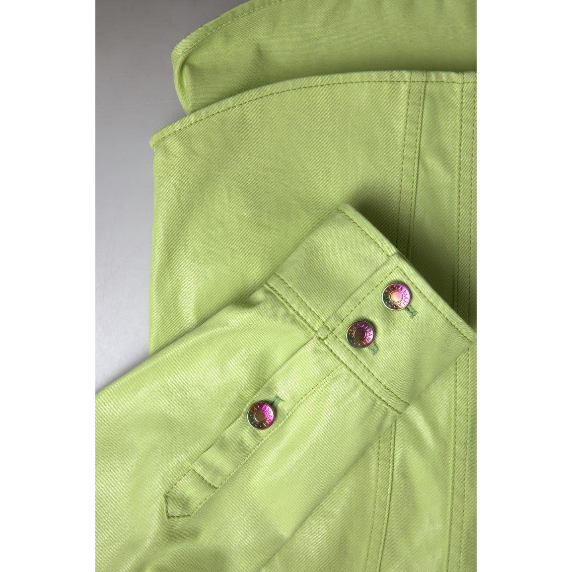 Dolce & Gabbana Elegant Light Green Cotton Button Down Shirt Dolce & Gabbana Dark Khaki