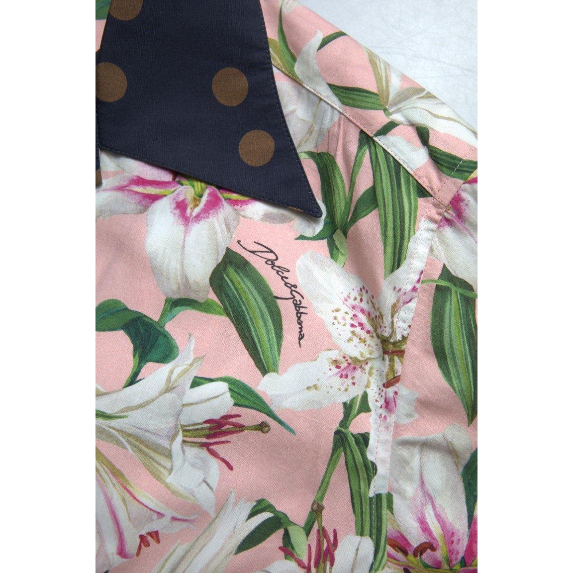 Dolce & Gabbana Elegant Slim Fit Pink Casual Shirt Dolce & Gabbana Gray