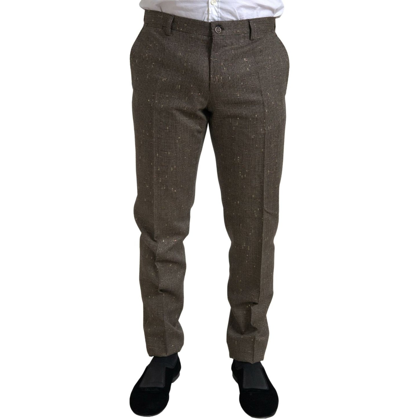 Dolce & Gabbana Elegant Skinny Wool Chino Pants Dolce & Gabbana Dark Slate Gray