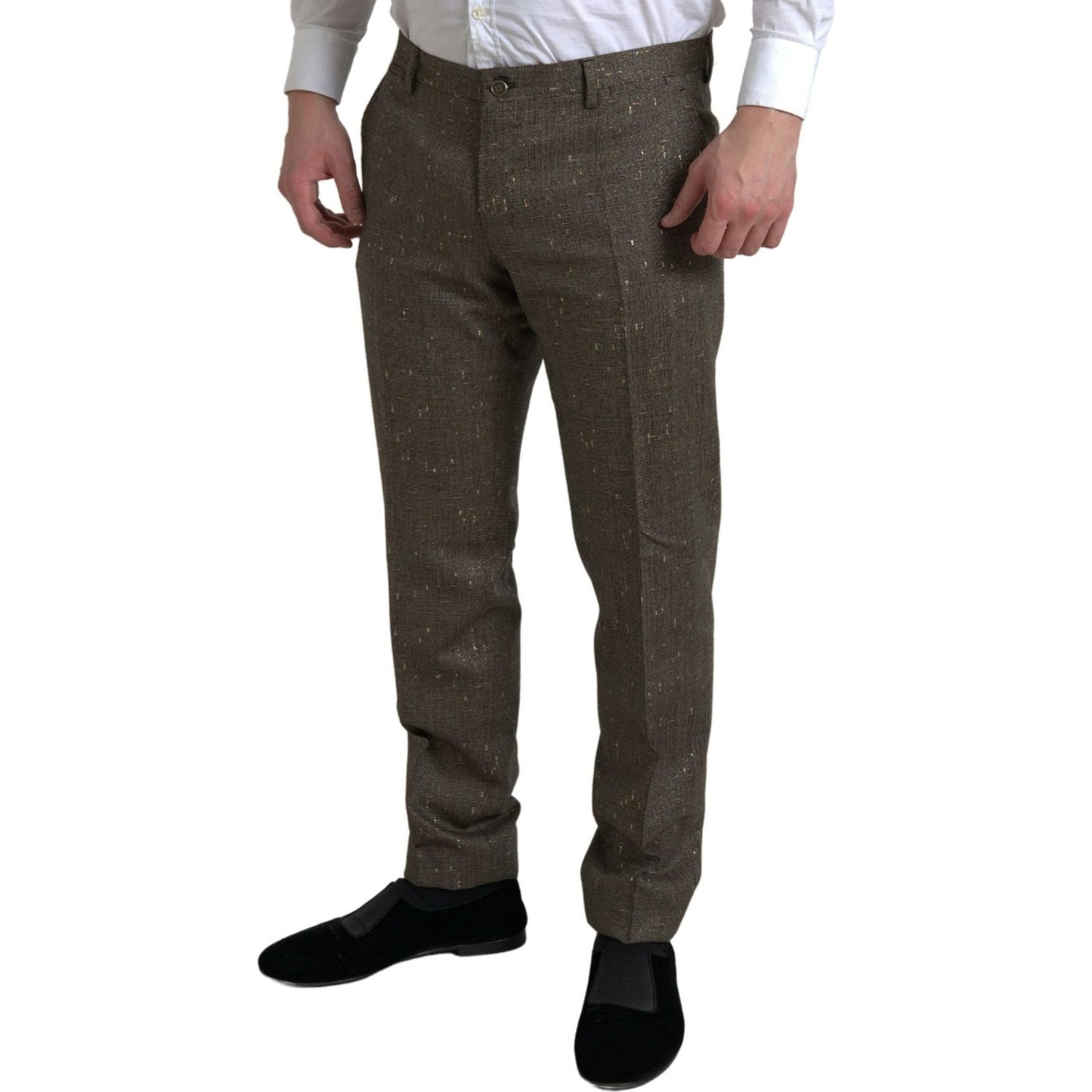Dolce & Gabbana Elegant Skinny Wool Chino Pants Dolce & Gabbana Dark Slate Gray