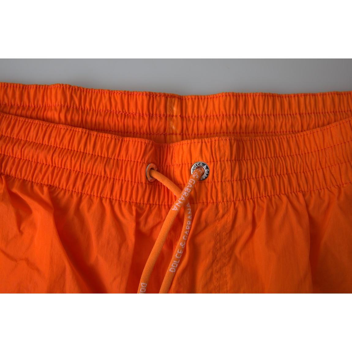 Dolce & Gabbana Gradient Effect Swim Shorts in Vibrant Orange Dolce & Gabbana Firebrick