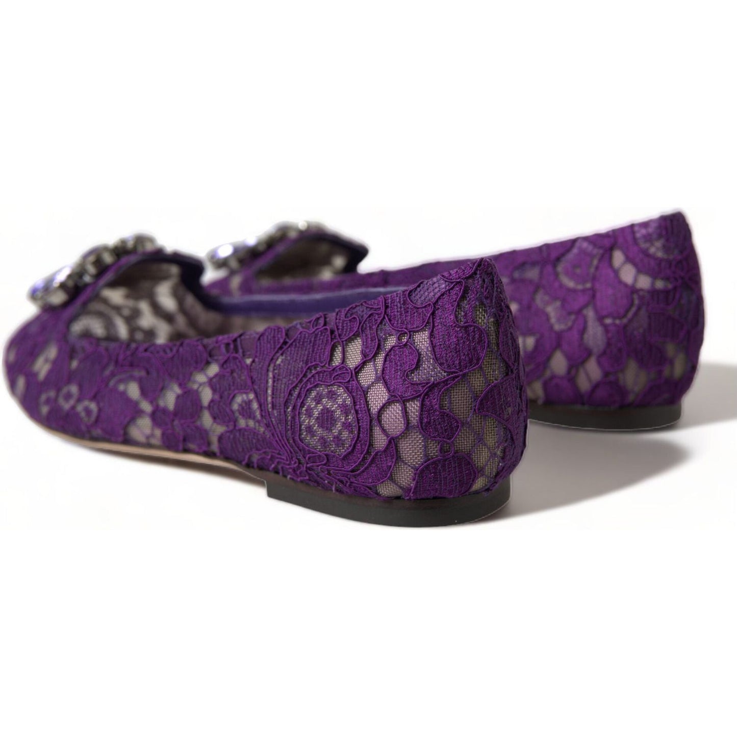 Dolce & Gabbana Elegant Floral Lace Vally Flat Shoes Dolce & Gabbana Dark Slate Gray