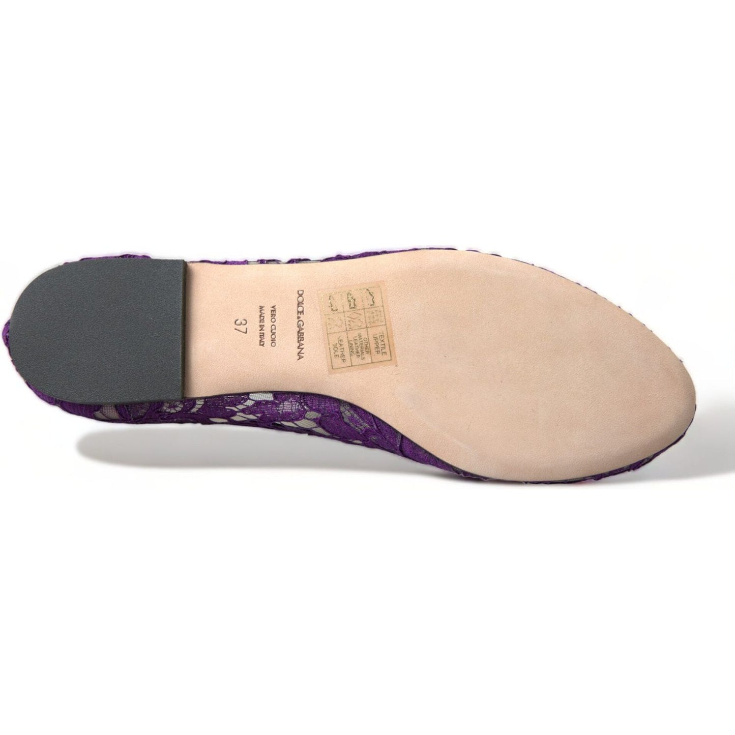Dolce & Gabbana Elegant Floral Lace Vally Flat Shoes Dolce & Gabbana Tan