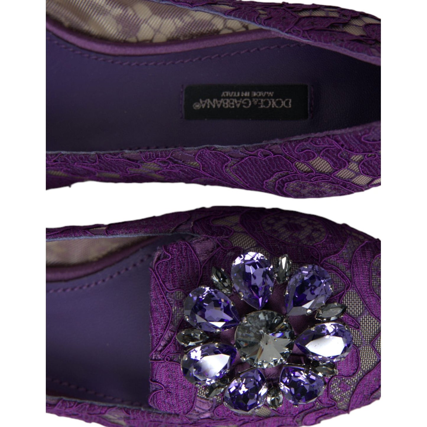 Dolce & Gabbana Elegant Floral Lace Vally Flat Shoes Dolce & Gabbana Dark Slate Gray
