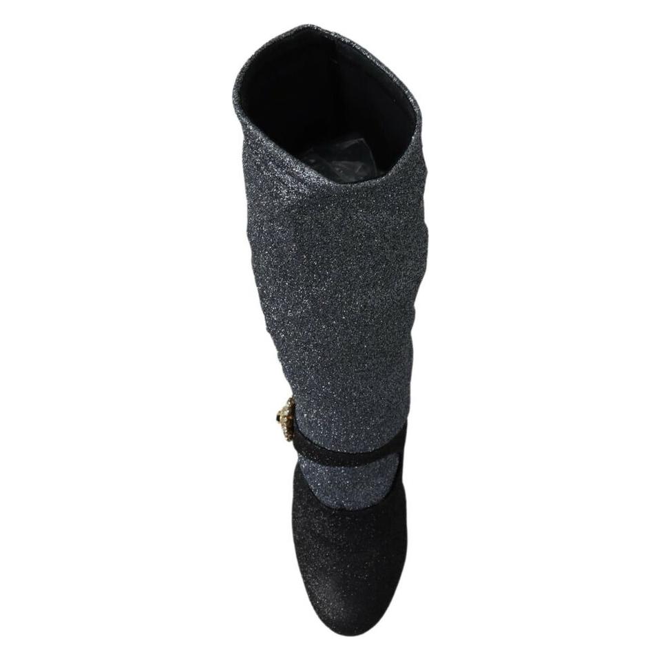 Dolce & Gabbana Glamorous Crystal-Embellished Booties Dolce & Gabbana Dark Slate Gray