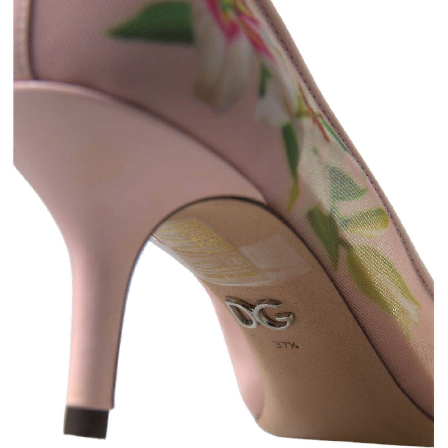 Dolce & Gabbana Elegant Pink Floral Crystal Pumps