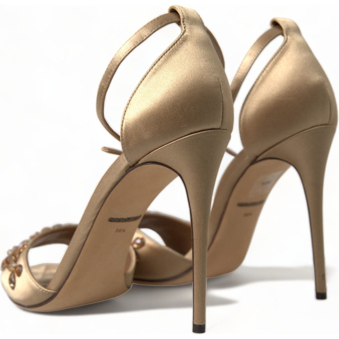 Dolce & Gabbana Crystal Embellished Heel Sandals Dolce & Gabbana Dim Gray