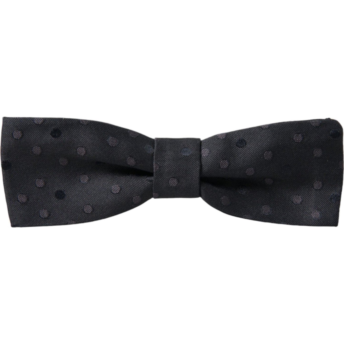 Dolce & Gabbana Gray Polka Dot Silk Adjustable Neck Men Papillon Bow Tie