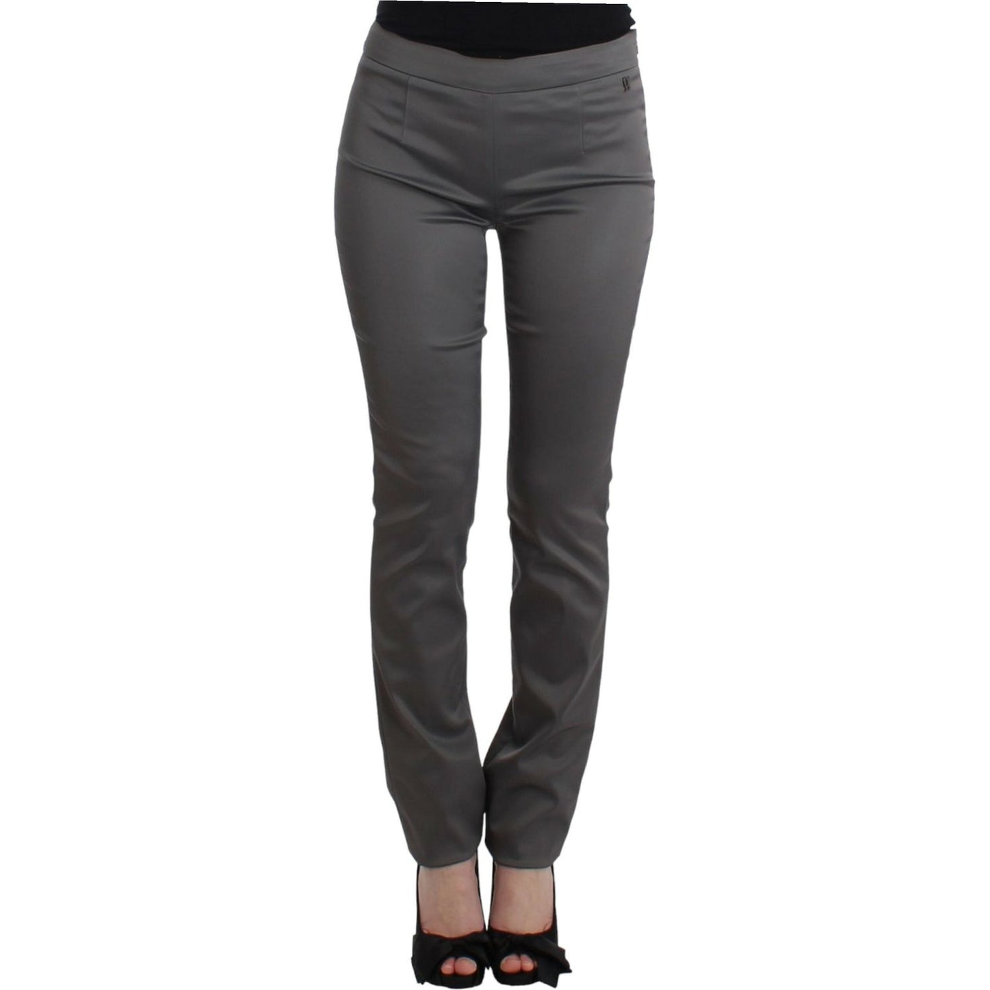 John Galliano Chic Gray Slim-Fit Designer Pants John Galliano Dark Slate Gray