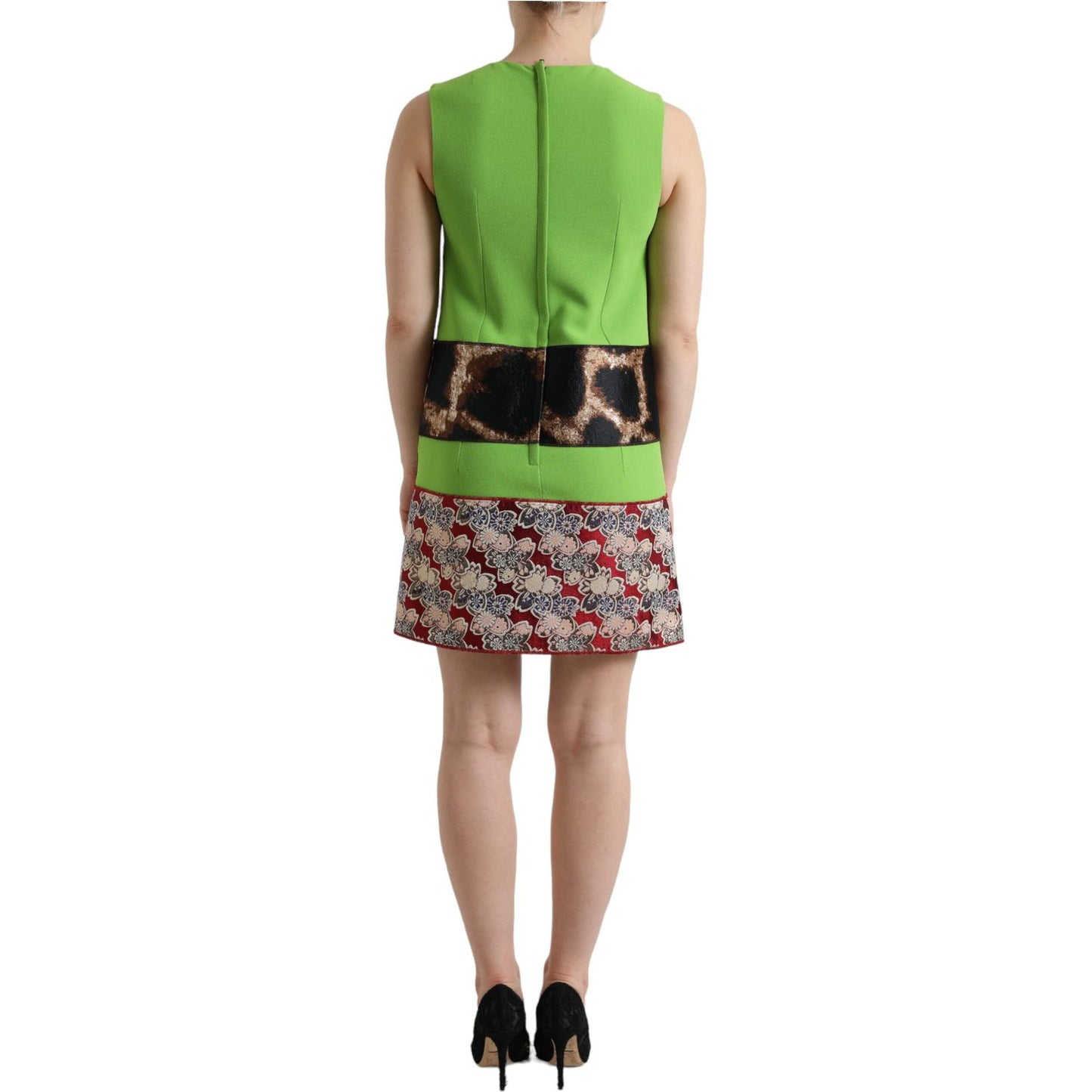 Dolce & Gabbana Chic Apple Green Shift Dress Dolce & Gabbana Dim Gray