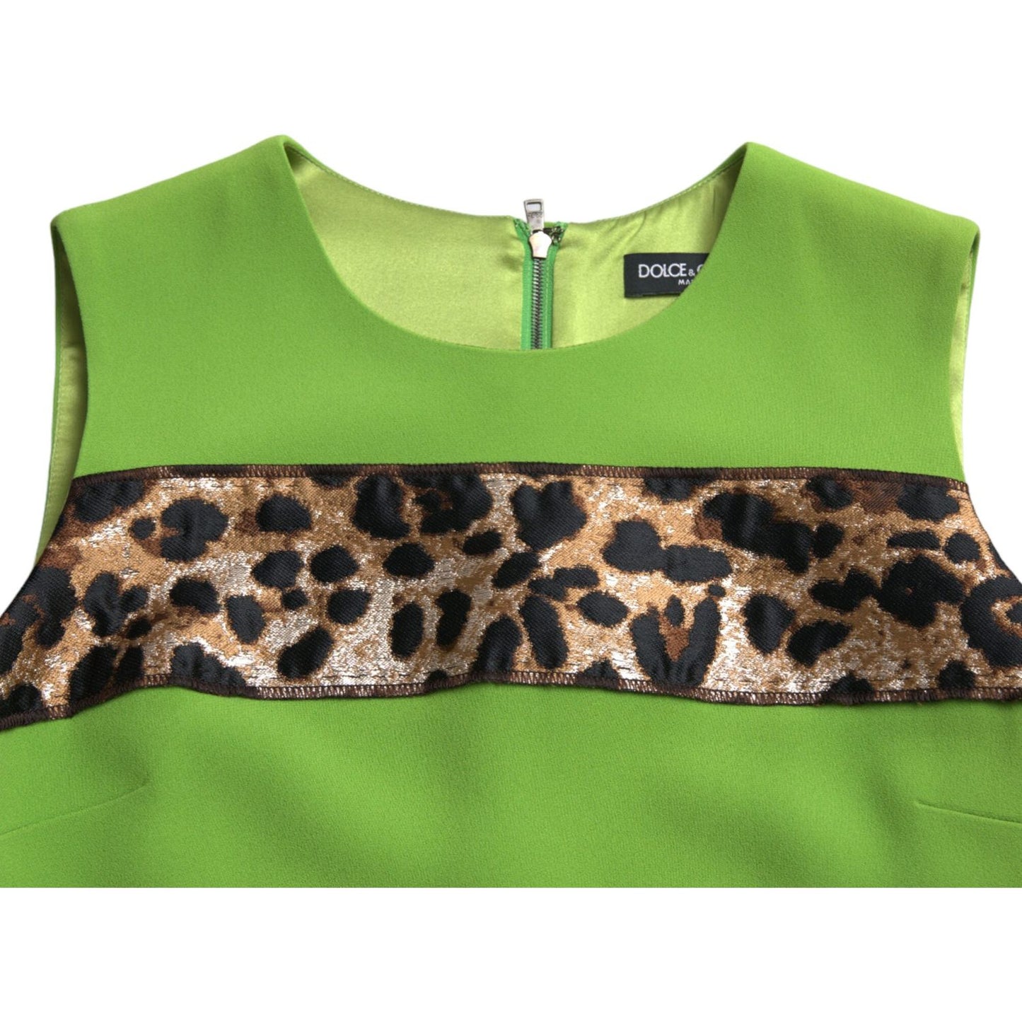 Dolce & Gabbana Chic Apple Green Shift Dress Dolce & Gabbana Olive Drab