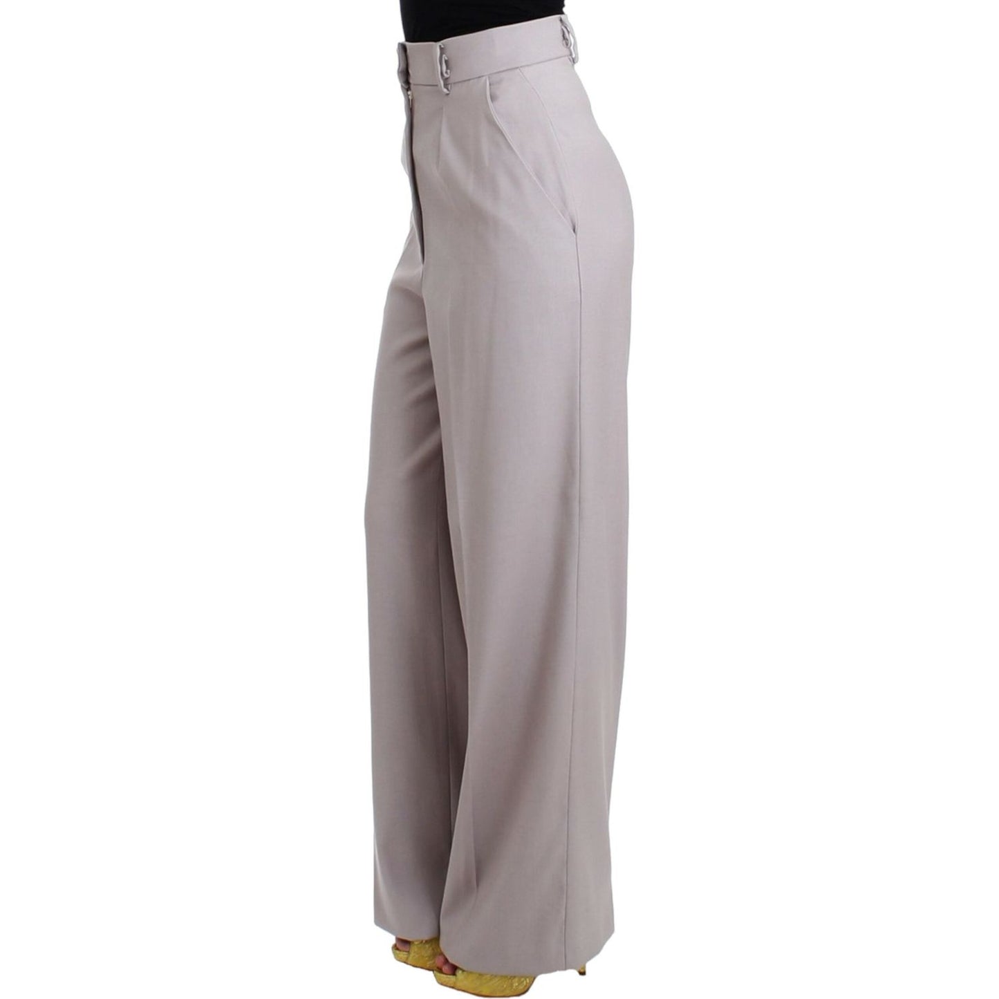 Cavalli Sophisticated High Waisted Gray Pants Cavalli Dark Gray