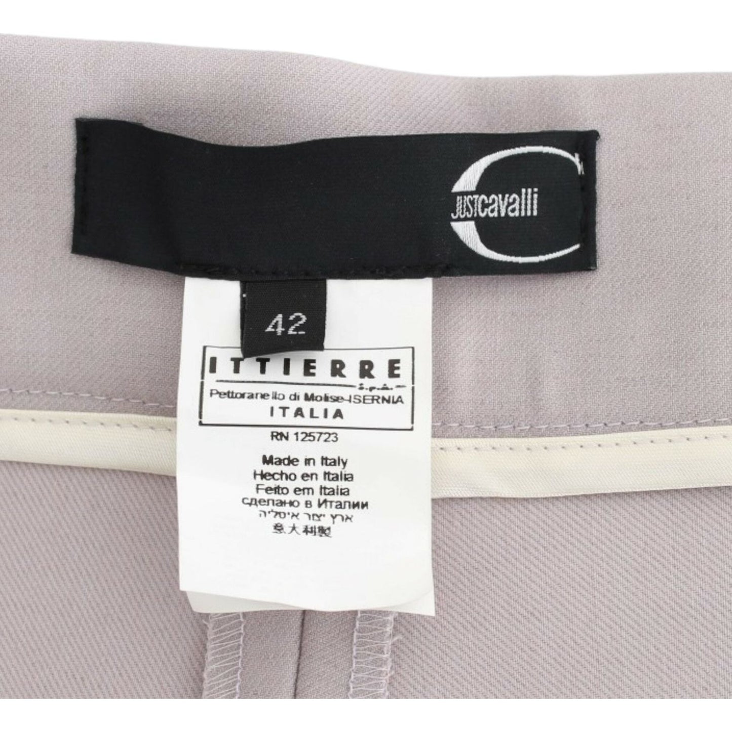 Cavalli Sophisticated High Waisted Gray Pants Cavalli Gray
