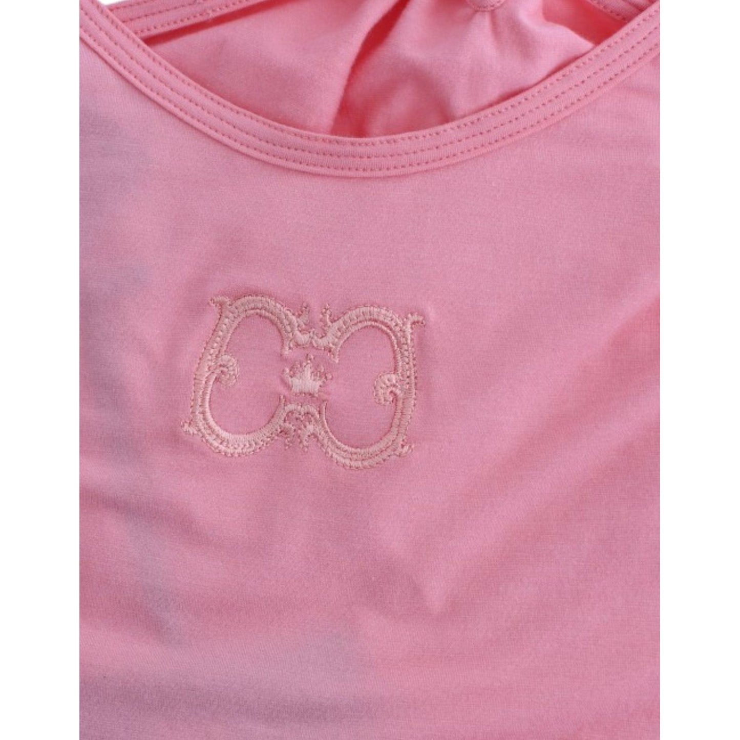 Cavalli Chic Pink Cotton Blend Tank Top Cavalli Rosy Brown