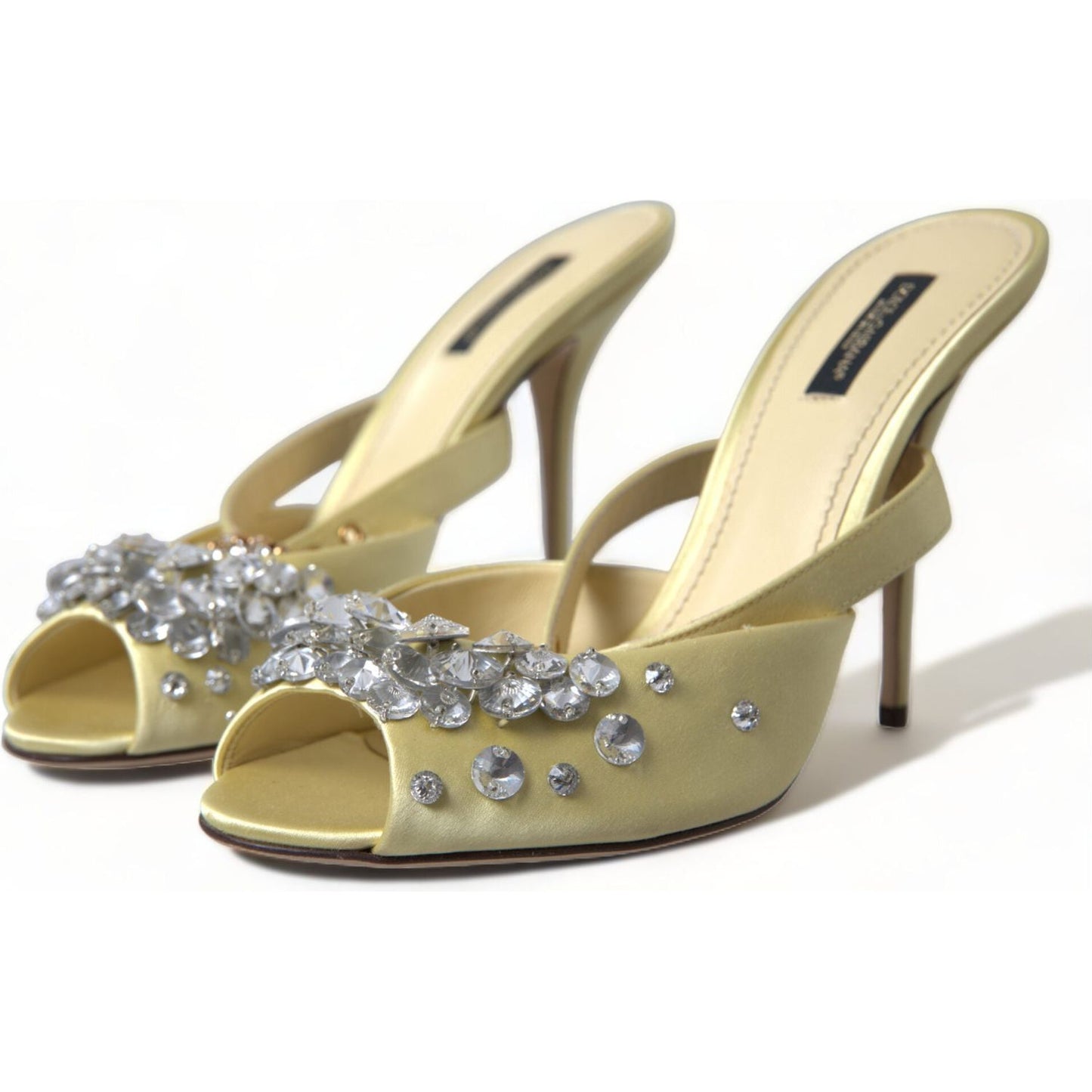 Dolce & Gabbana Crystal Embellished Silk Sandals Dolce & Gabbana Rosy Brown