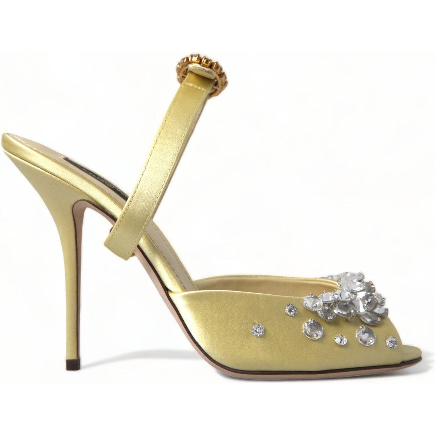 Dolce & Gabbana Crystal Embellished Silk Sandals Dolce & Gabbana Dark Khaki