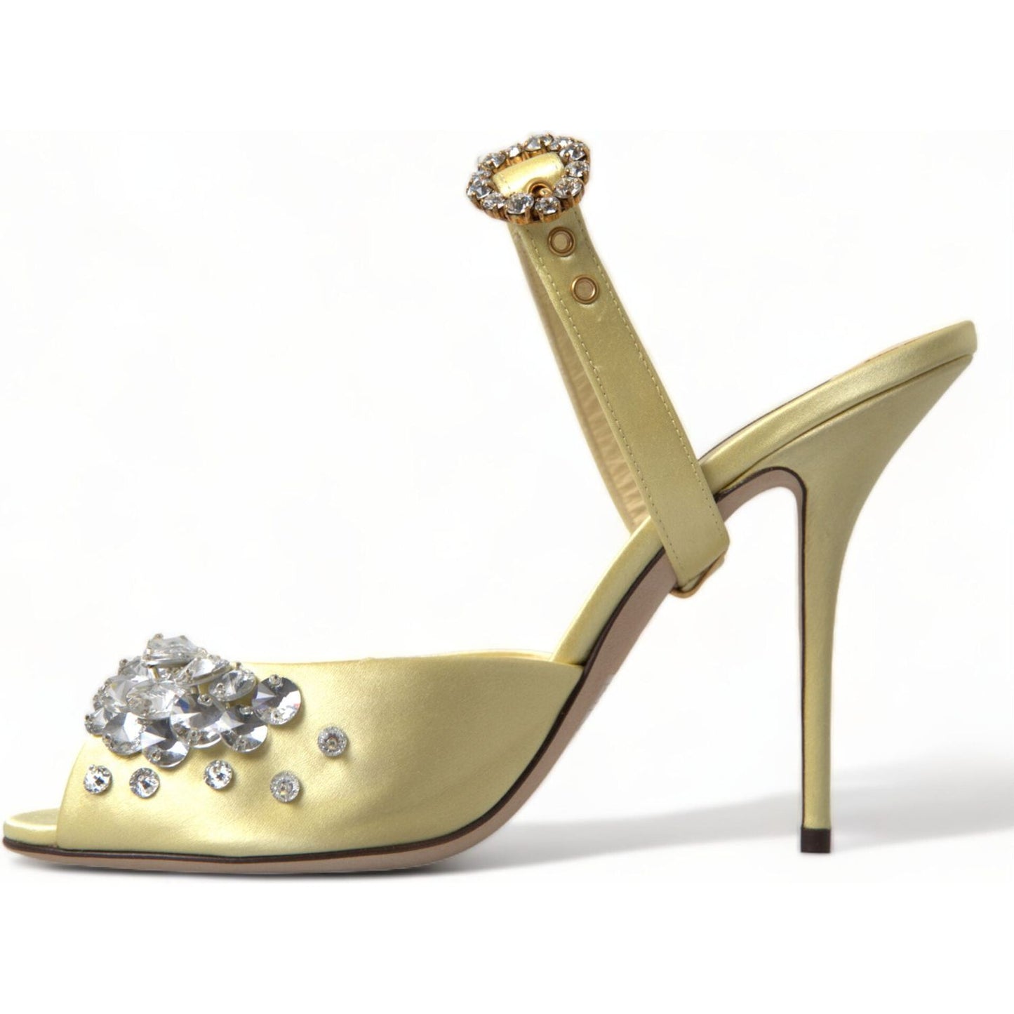 Dolce & Gabbana Crystal Embellished Silk Sandals Dolce & Gabbana Dark Khaki