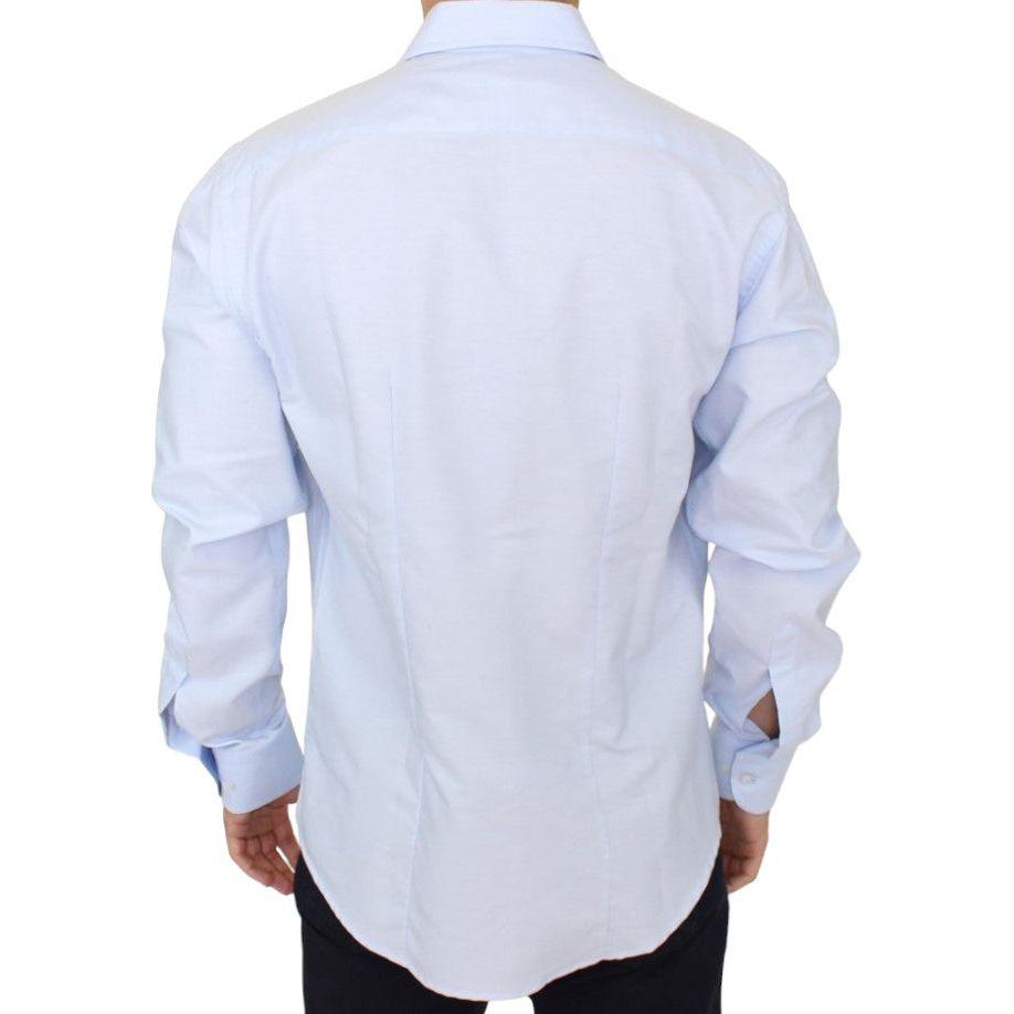 Cavalli Elegant Light Blue Italian Cotton Shirt Cavalli Light Gray