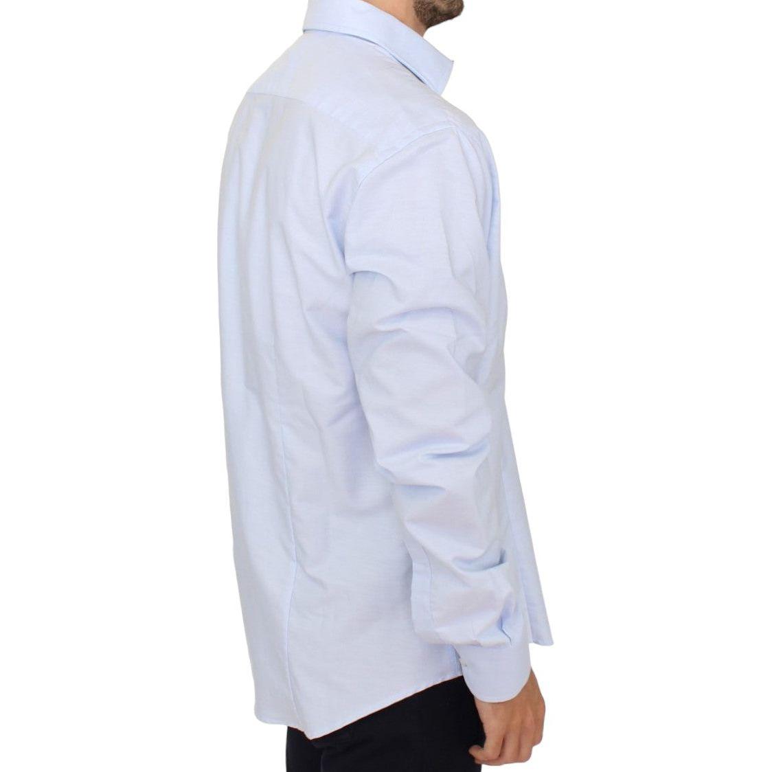 Cavalli Elegant Light Blue Italian Cotton Shirt Cavalli Light Gray