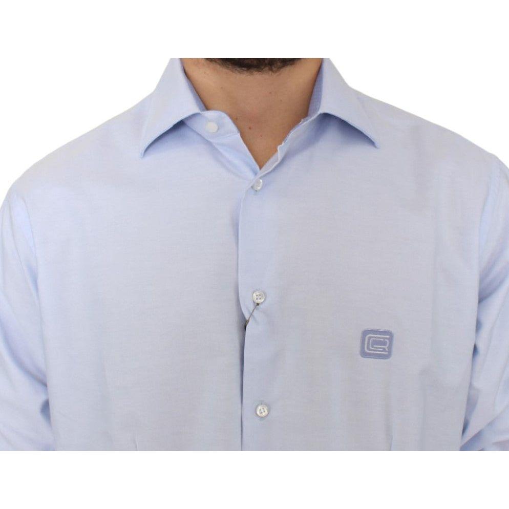 Cavalli Elegant Light Blue Italian Cotton Shirt Cavalli Gray