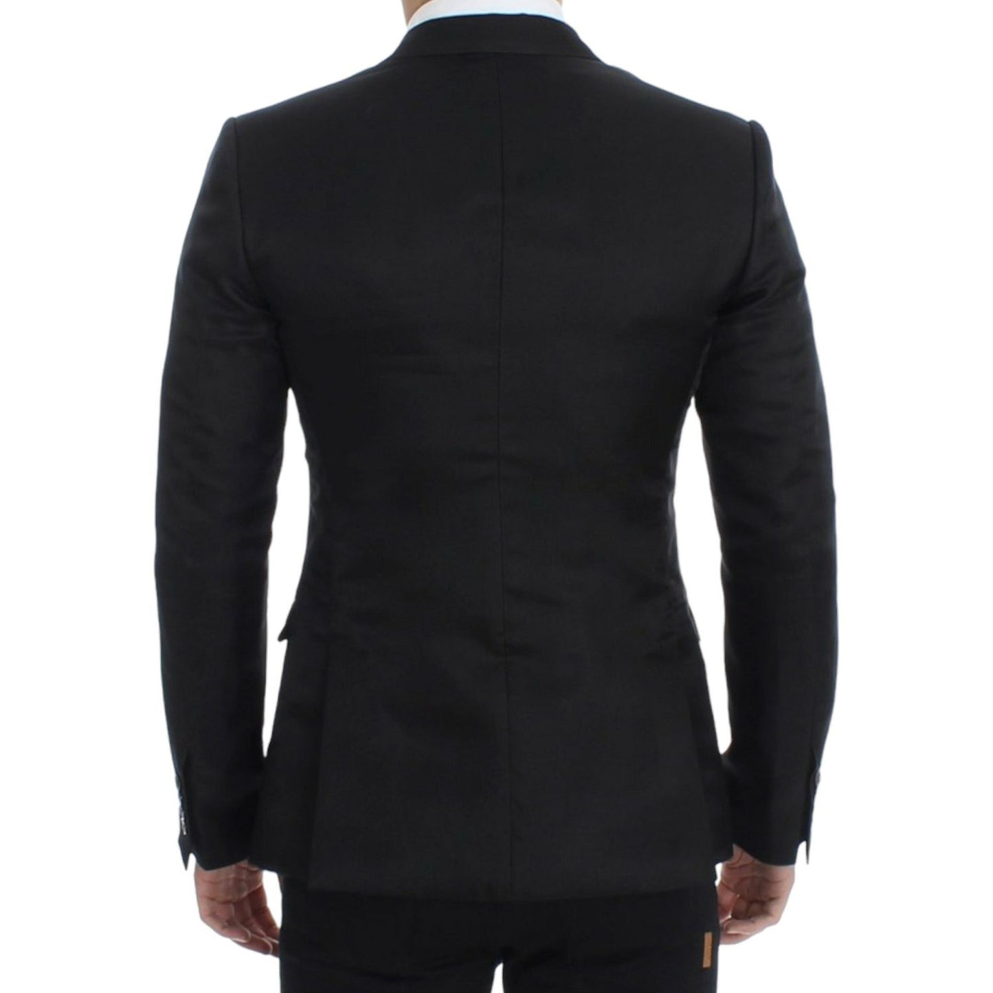 Dolce & Gabbana Elegant Black Silk Blend Two-Button Blazer Dolce & Gabbana Black