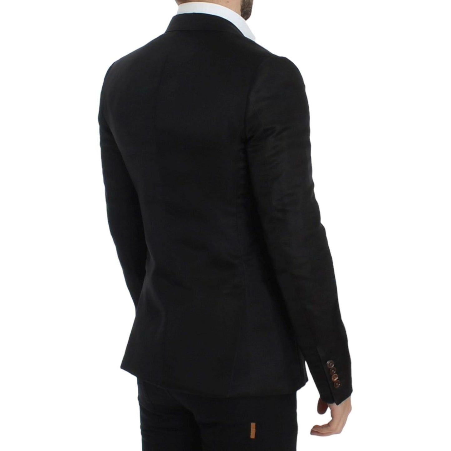 Dolce & Gabbana Elegant Black Silk Blend Two-Button Blazer Dolce & Gabbana Black
