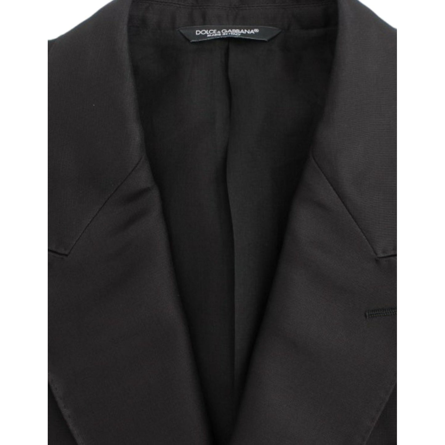 Dolce & Gabbana Elegant Black Silk Blend Two-Button Blazer Dolce & Gabbana Dark Slate Gray