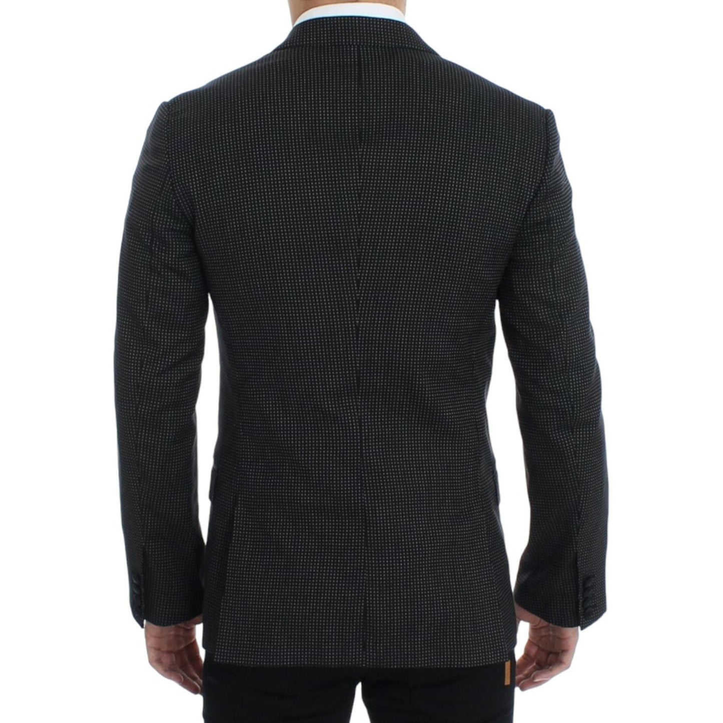 Dolce & Gabbana Elegant Black Polka Dotted Slim Fit Blazer Dolce & Gabbana Black