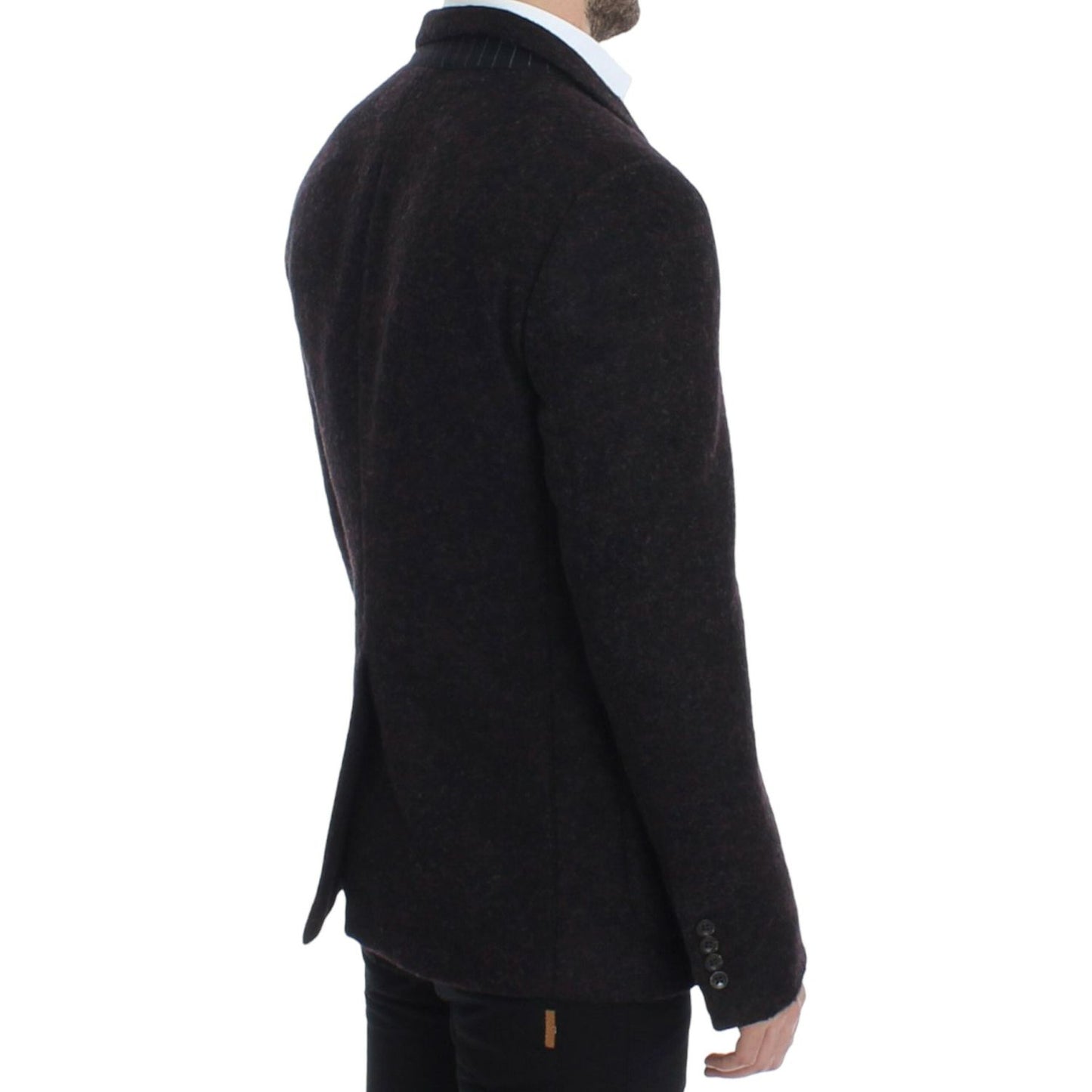 Dolce & Gabbana Bordeaux Alpaga Two-Button Blazer Jacket Dolce & Gabbana Black